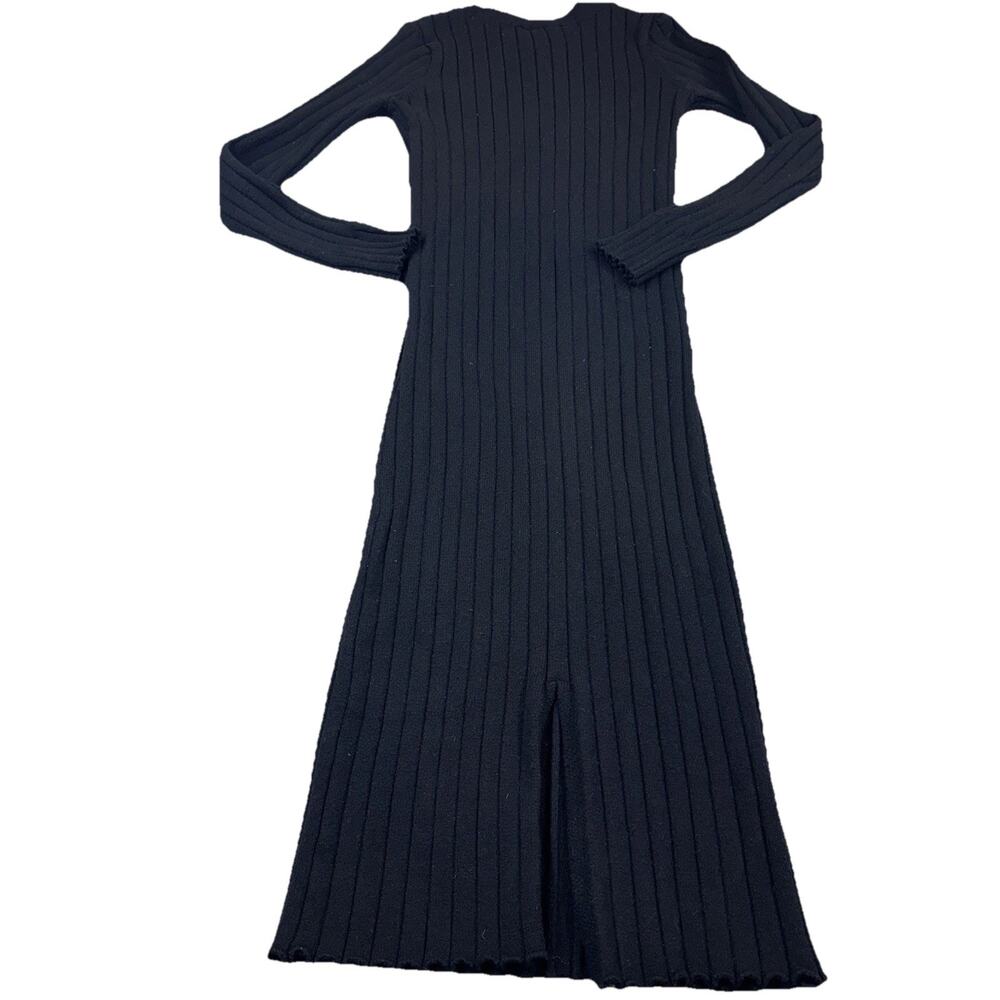 Lulus Women's The Best Yet Ribbed Bodycon Sweater Dress CG2 Black Size Medium - Picture 9 of 13